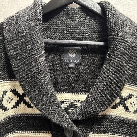 Sansara Nordic Shawl Collar Cardigan Sweater | Size Small | Wool Blend - Picture 2 of 9